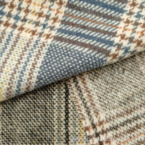 Woolen fashion Plaid  design brushed fabric